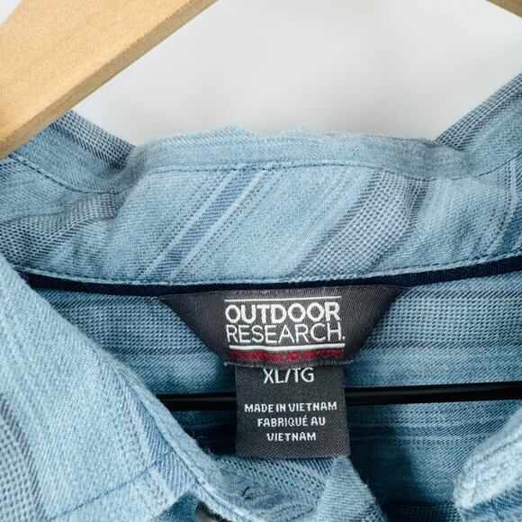 outdoor Research Outdoor Research XL Blue Stripe Shirt Performance Hiking - Picture 3 of 6